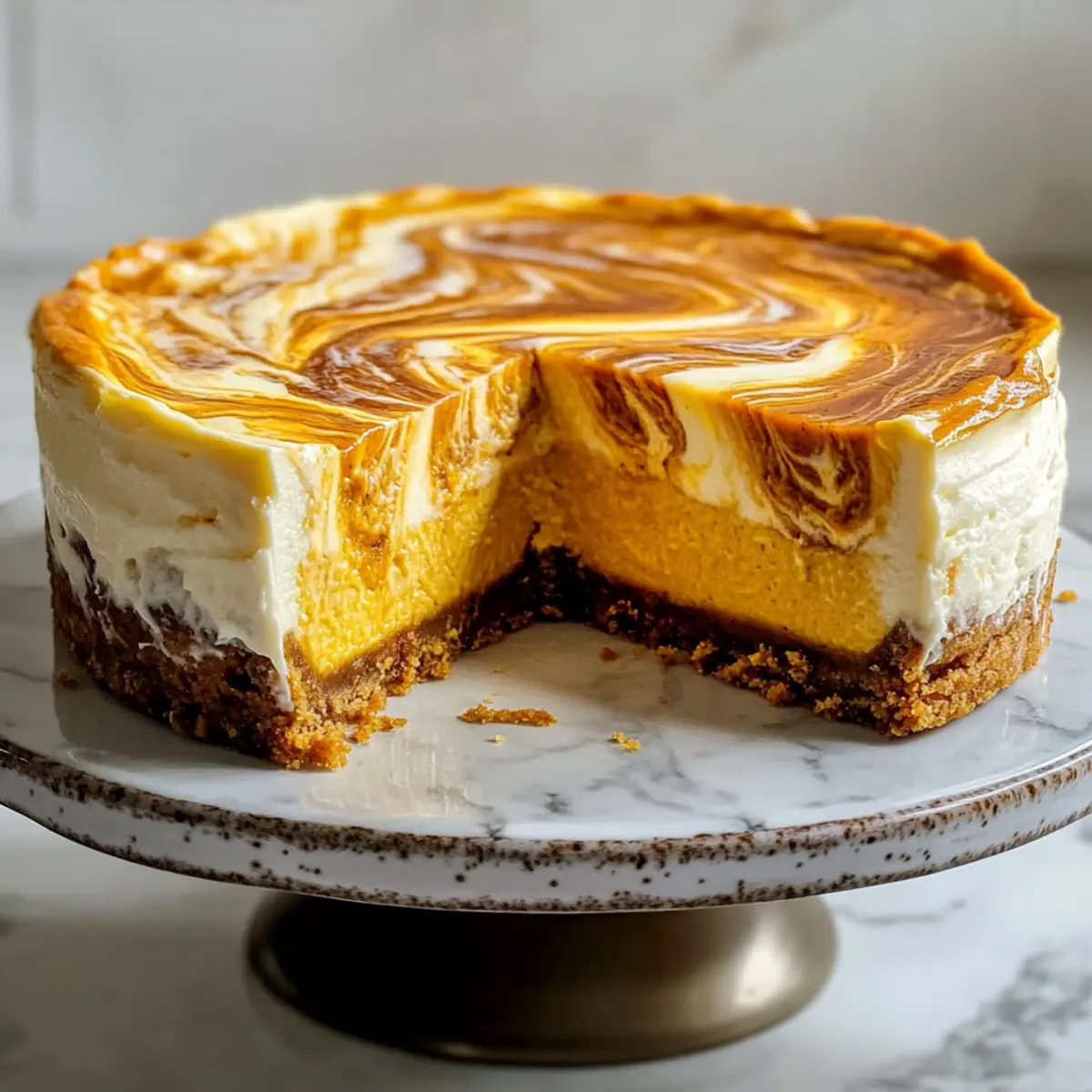 Cheesecake with Pumpkin Swirl