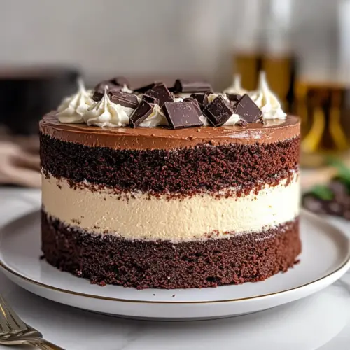 Tuxedo Cake – Triple Chocolate Mousse Cake