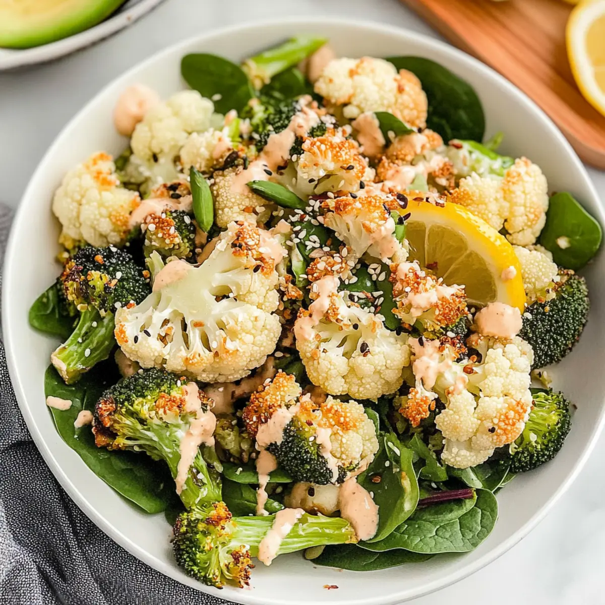 Roasted Cauliflower and Broccoli Salad
