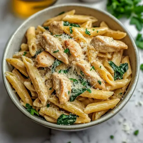 Healthy Garlic Parmesan Chicken Pasta