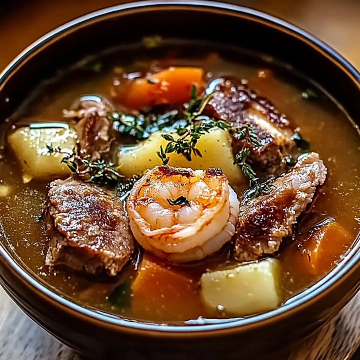 French Onion Beef Short Rib Soup