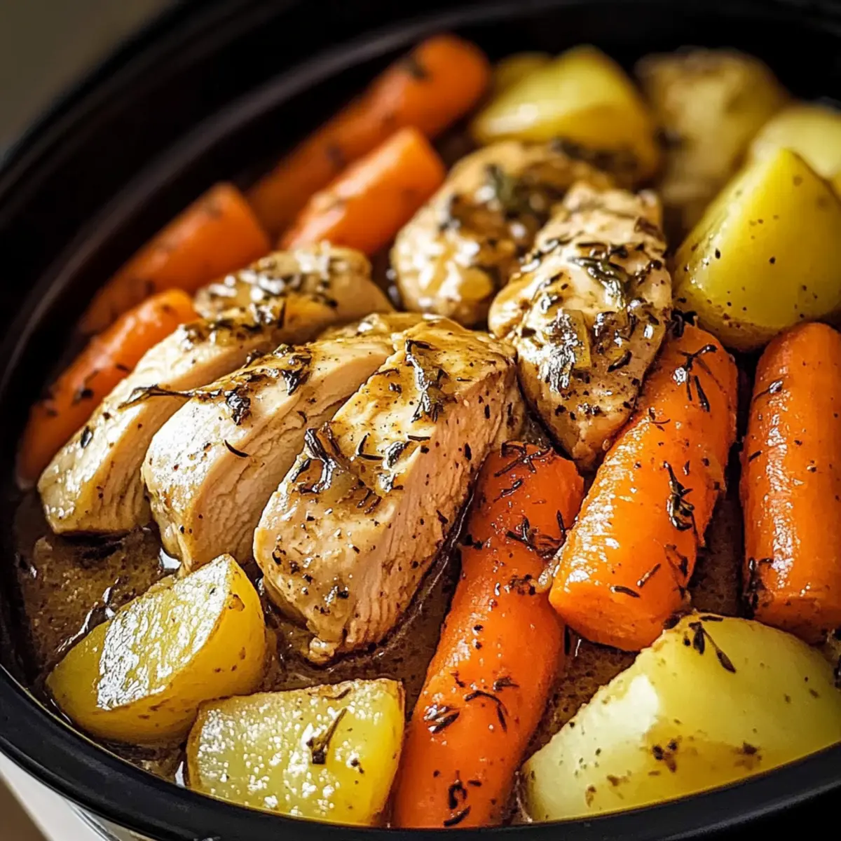 Slow Cooker Garlic Butter Chicken and Veggies