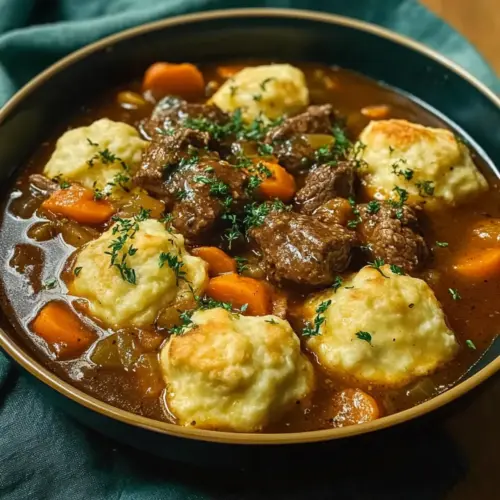 Beef Stew with Cheddar Herb Dumplings