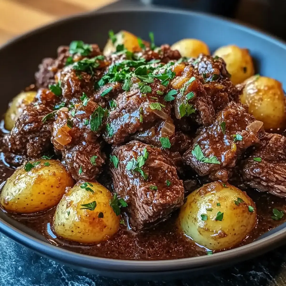 Garlic Butter Beef with Potatoes