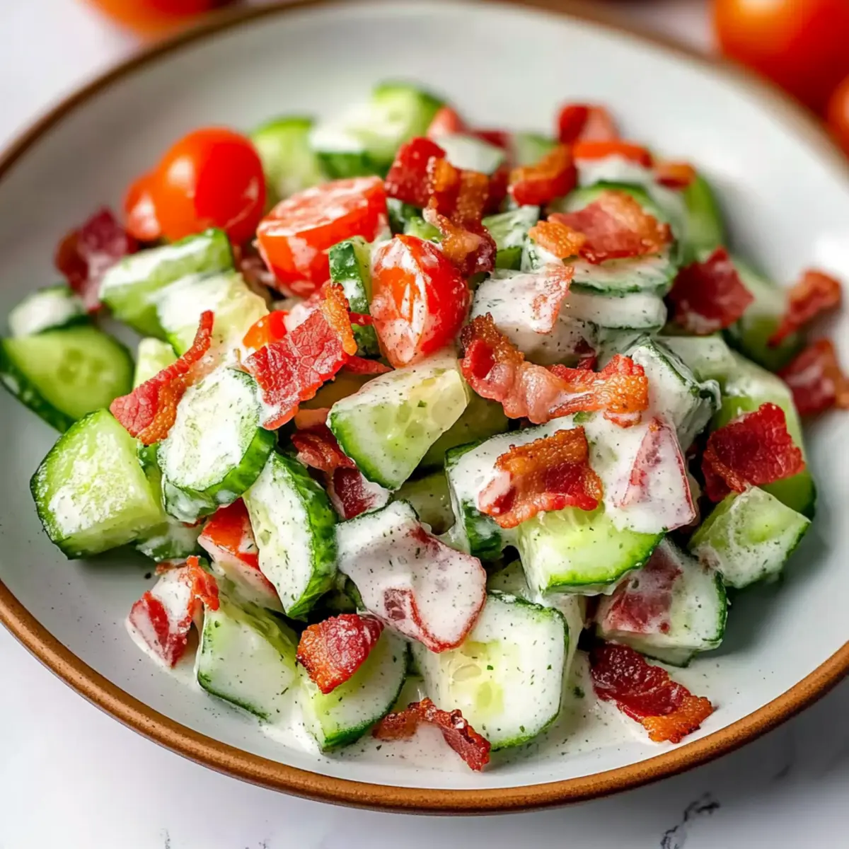 Crunchy Cucumber Salad with Bacon