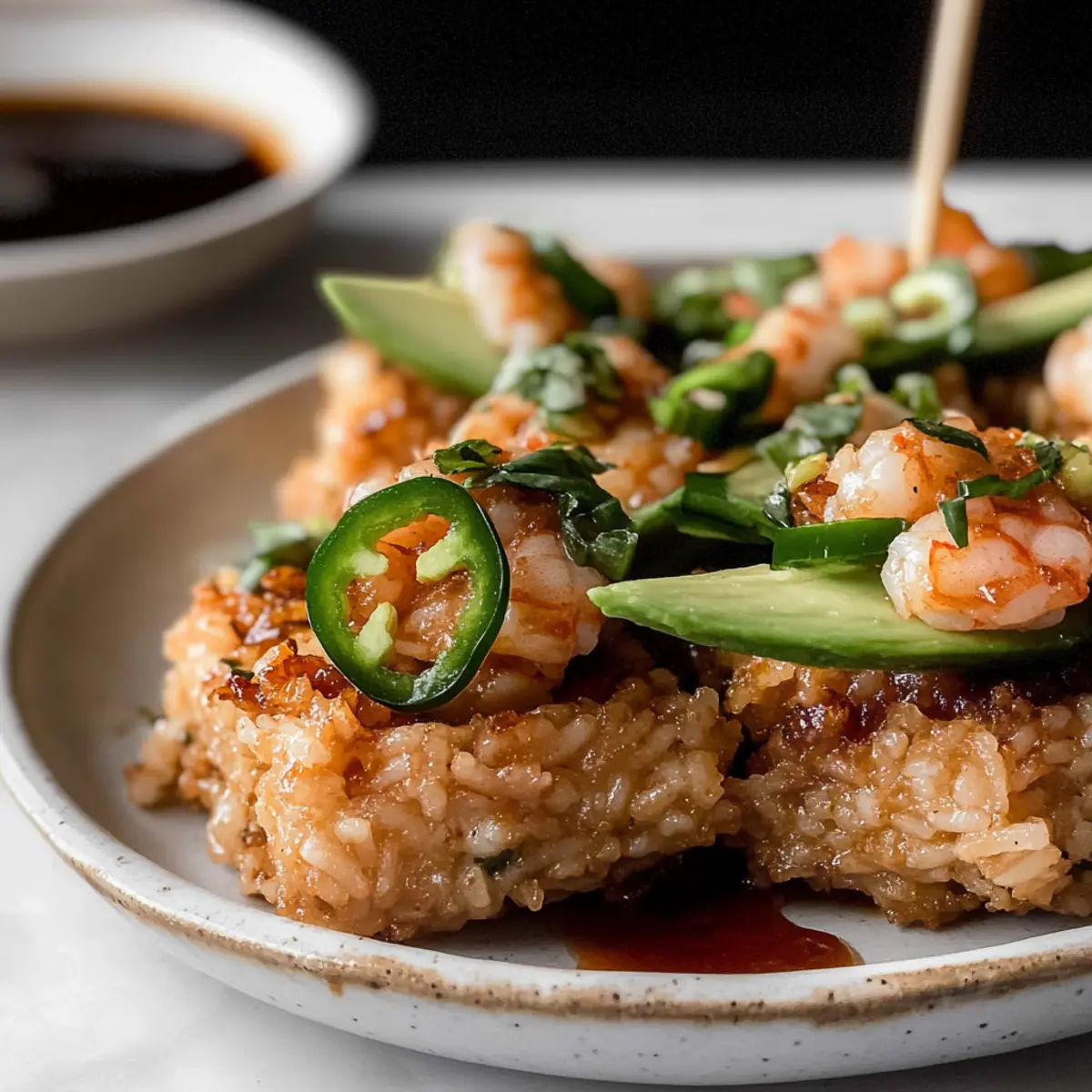 Crispy Rice with Spicy Shrimp Salad