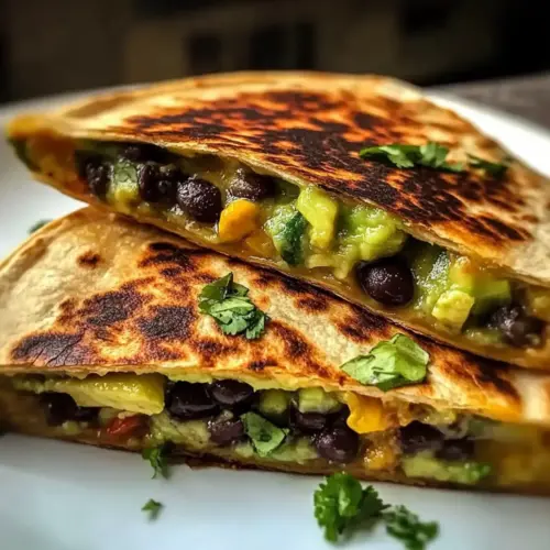 Vegetarian Avocado & Black Bean Quesadilla
