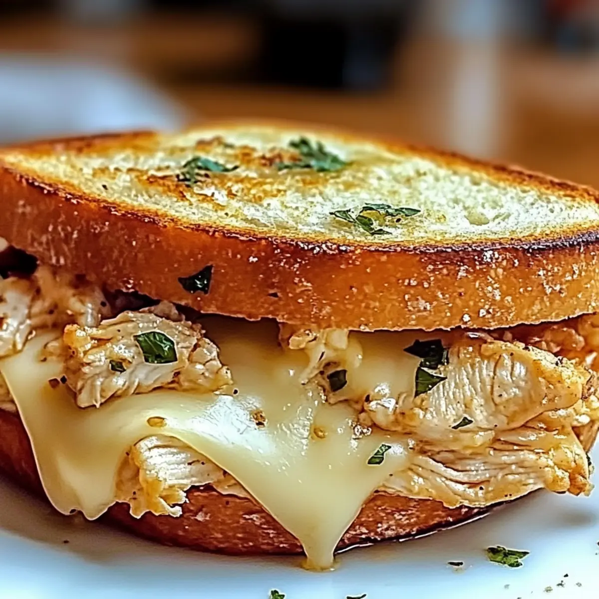 Cheesy Chicken Garlic Bread Sandwich