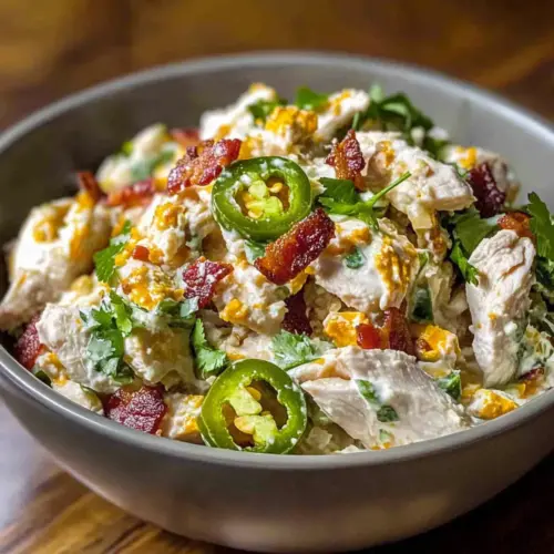 High Protein Jalapeno Popper Chicken Salad Recipe