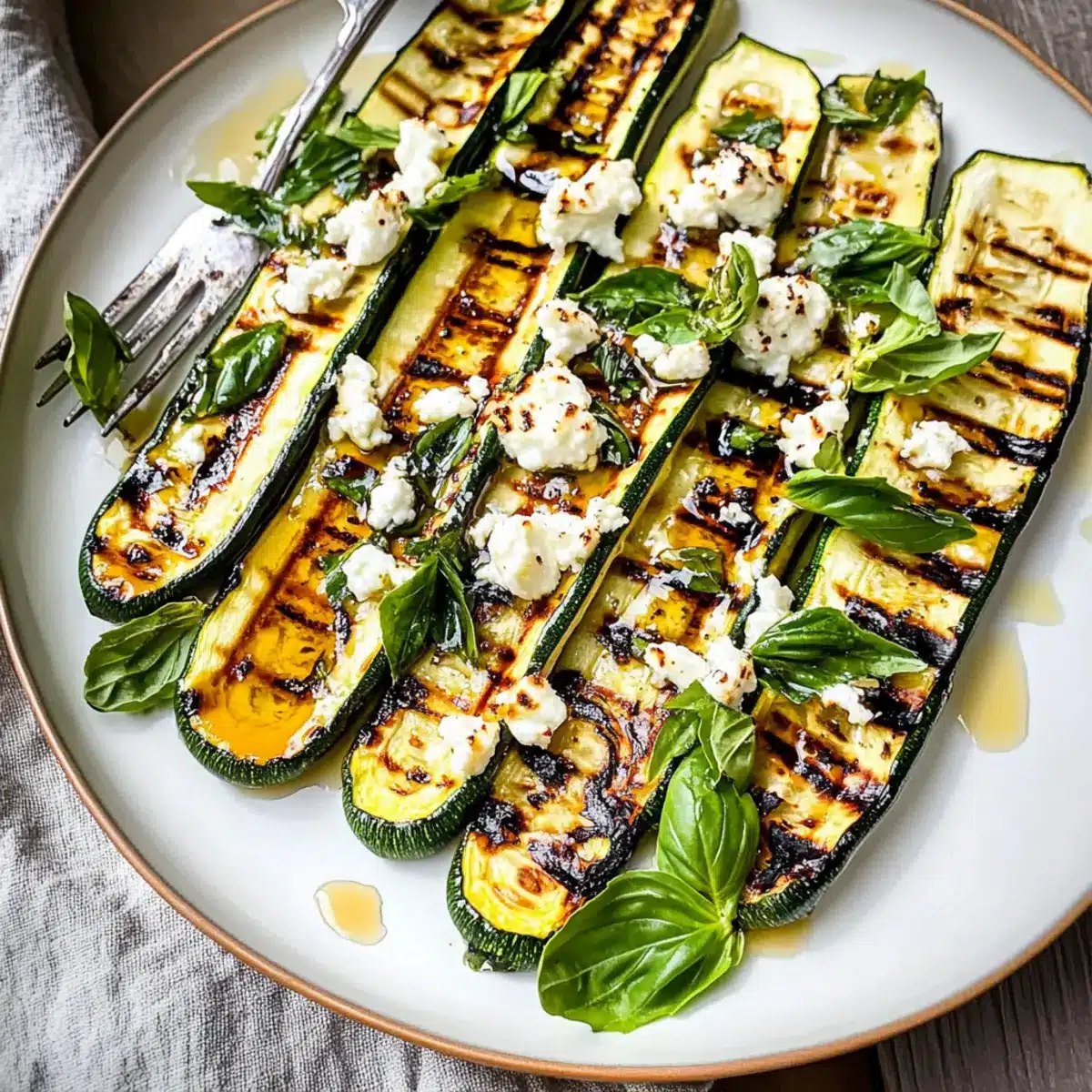 Grilled Zucchini With Goat Cheese