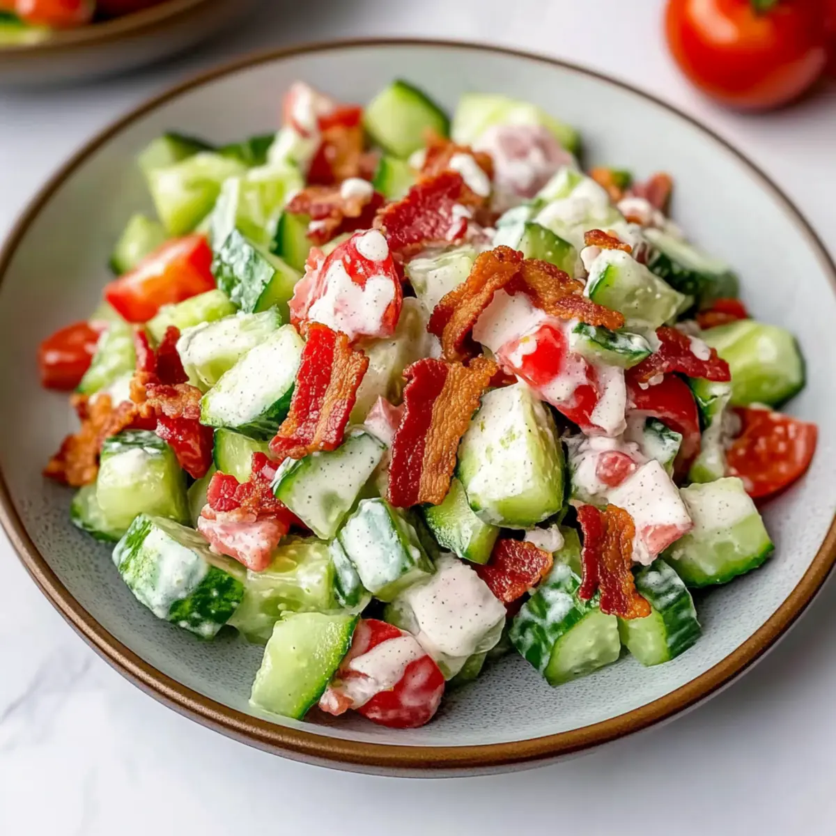 Crunchy Cucumber Salad with Bacon
