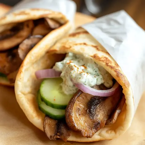 Vegan Gyros with Mushrooms and Tzatziki