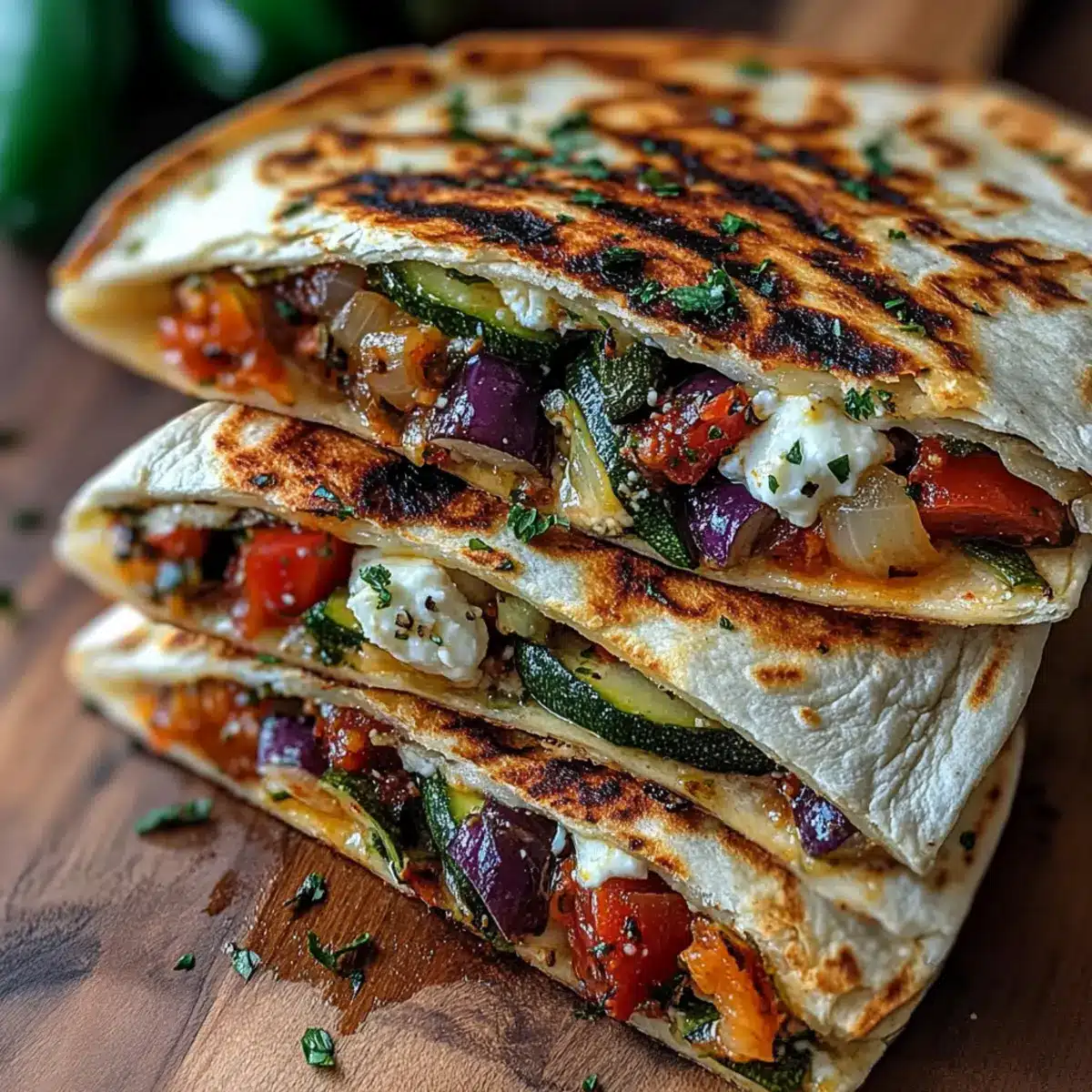 Grilled Mediterranean Veggie Quesadillas
