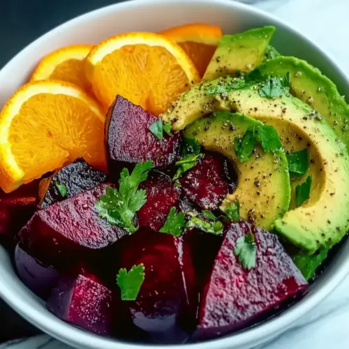 Roasted Beet Orange Avocado Salad